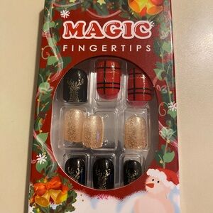 Magic Fingertips Nail Set - Black, Red, Gold